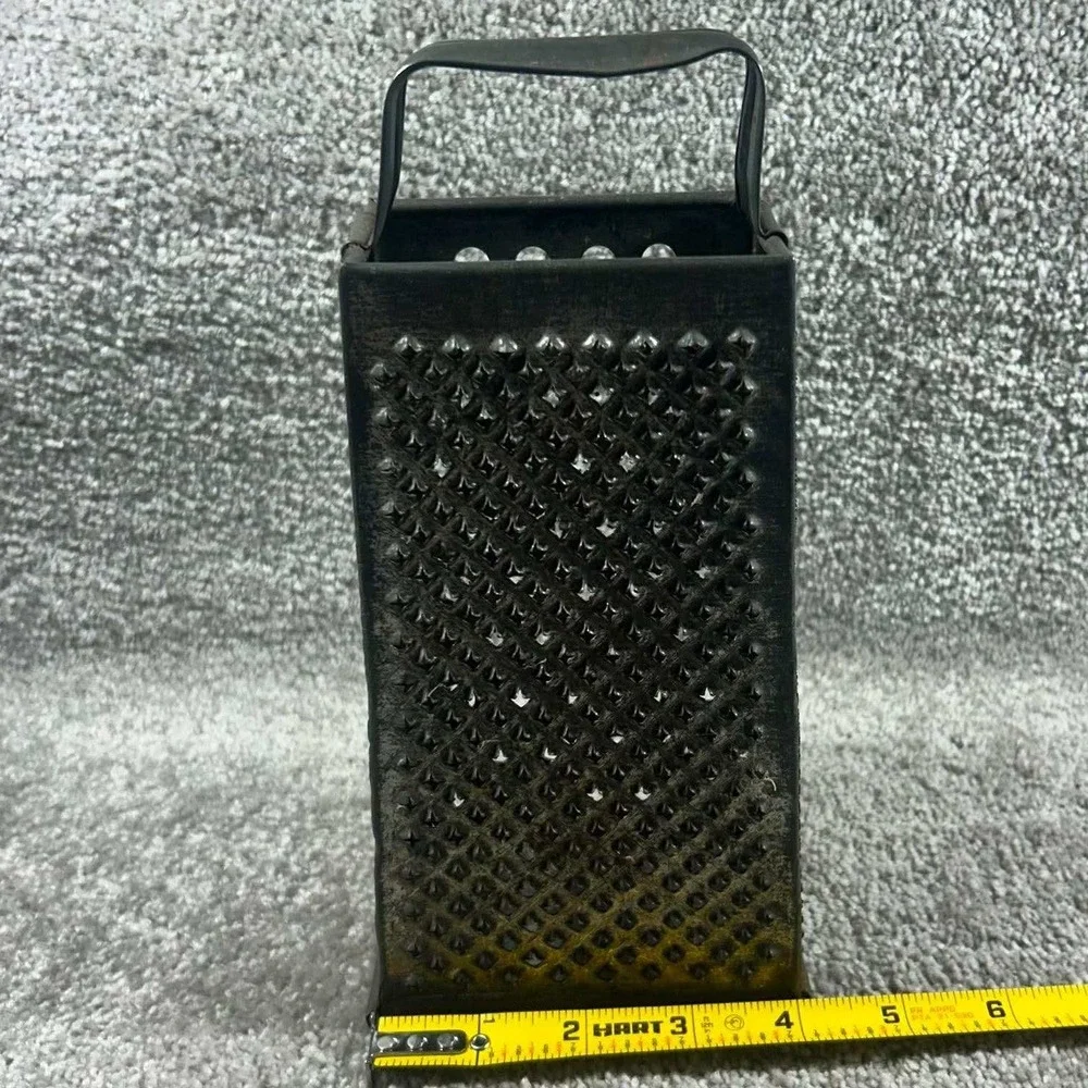 Box Grater Dark Metal Primitive Farmhouse Kitchen Decor 9 Inch